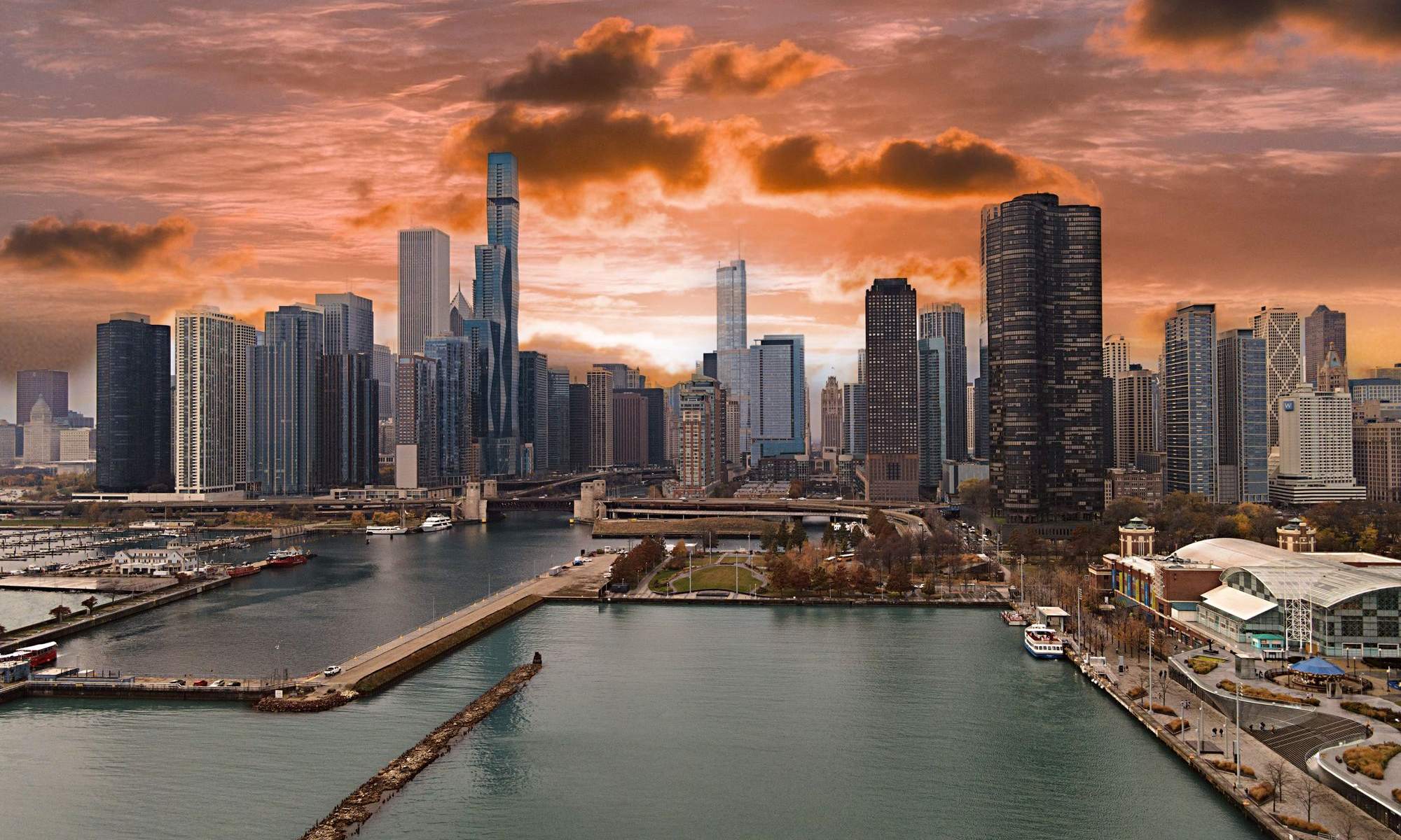 Chicago, seen from the lake and the river